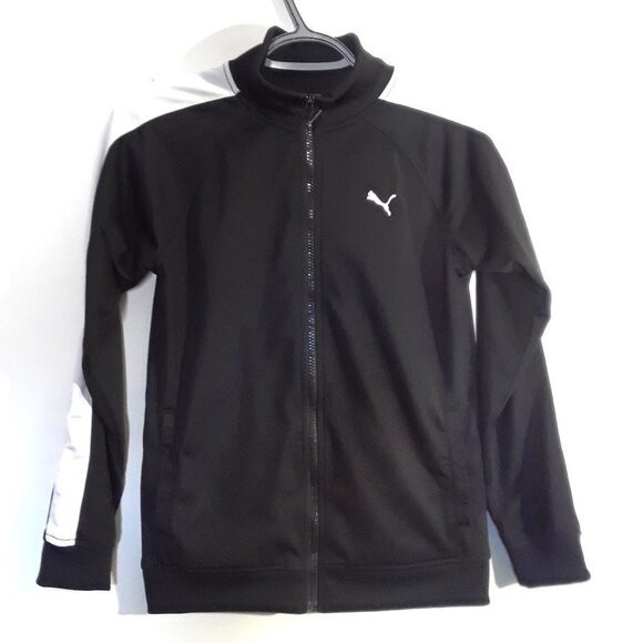 Puma Black and White Track Jacket Youth Size - Picture 1 of 3